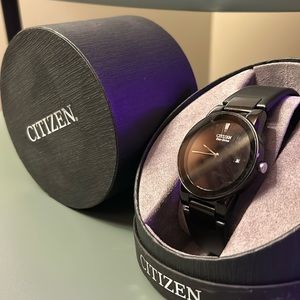 Men's Eco-Drive Axiom Black Leather Strap Watch 40mm